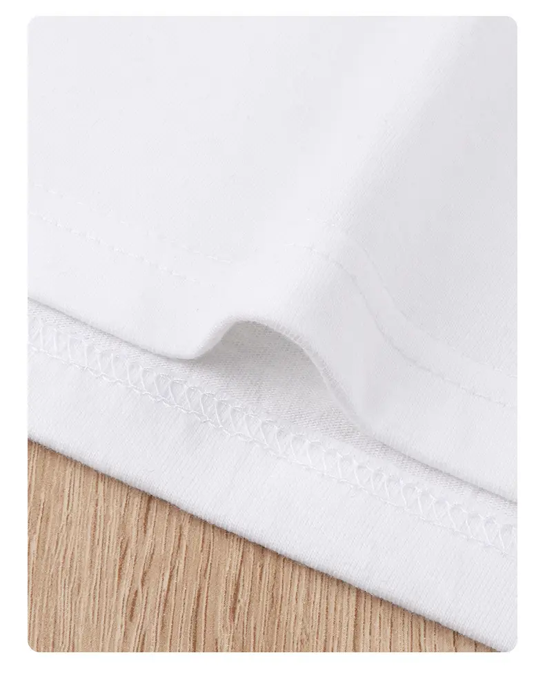 Men Cotton T-Shirt White Black 250g Round Neck — feature 11