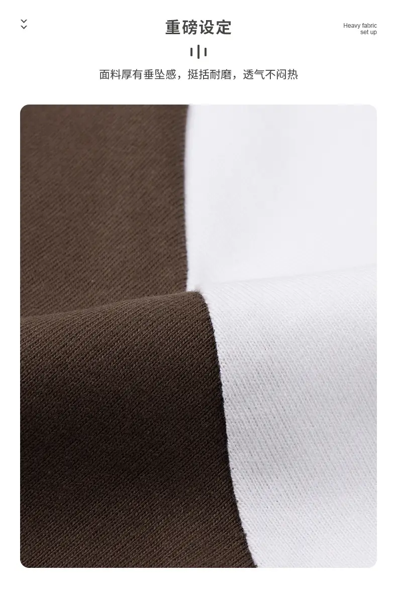 Men Cotton T-Shirt White Black 250g Round Neck — feature 12