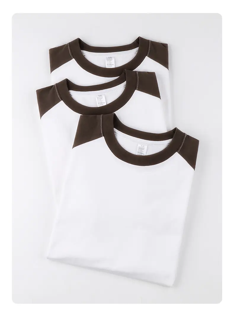 Men Cotton T-Shirt White Black 250g Round Neck — feature 14