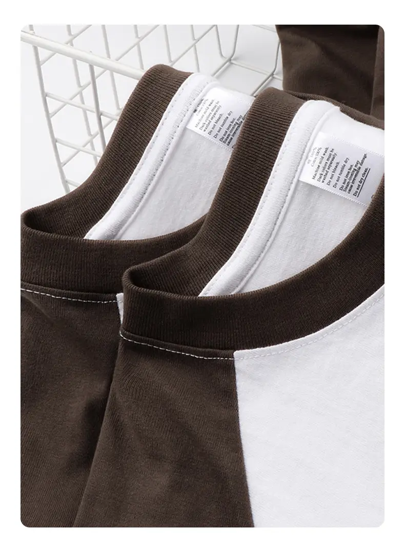 Men Cotton T-Shirt White Black 250g Round Neck — feature 15