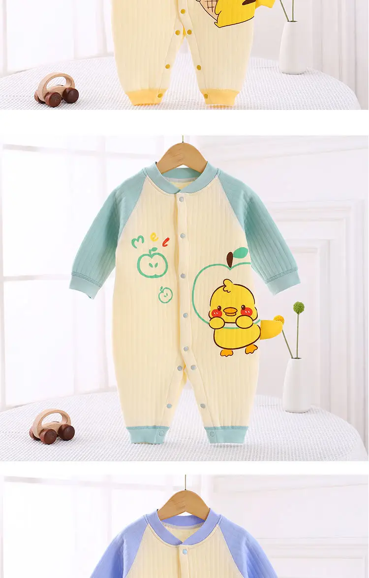 Baby Quilted Jumpsuit Blue Yellow Long Sleeve — feature 10