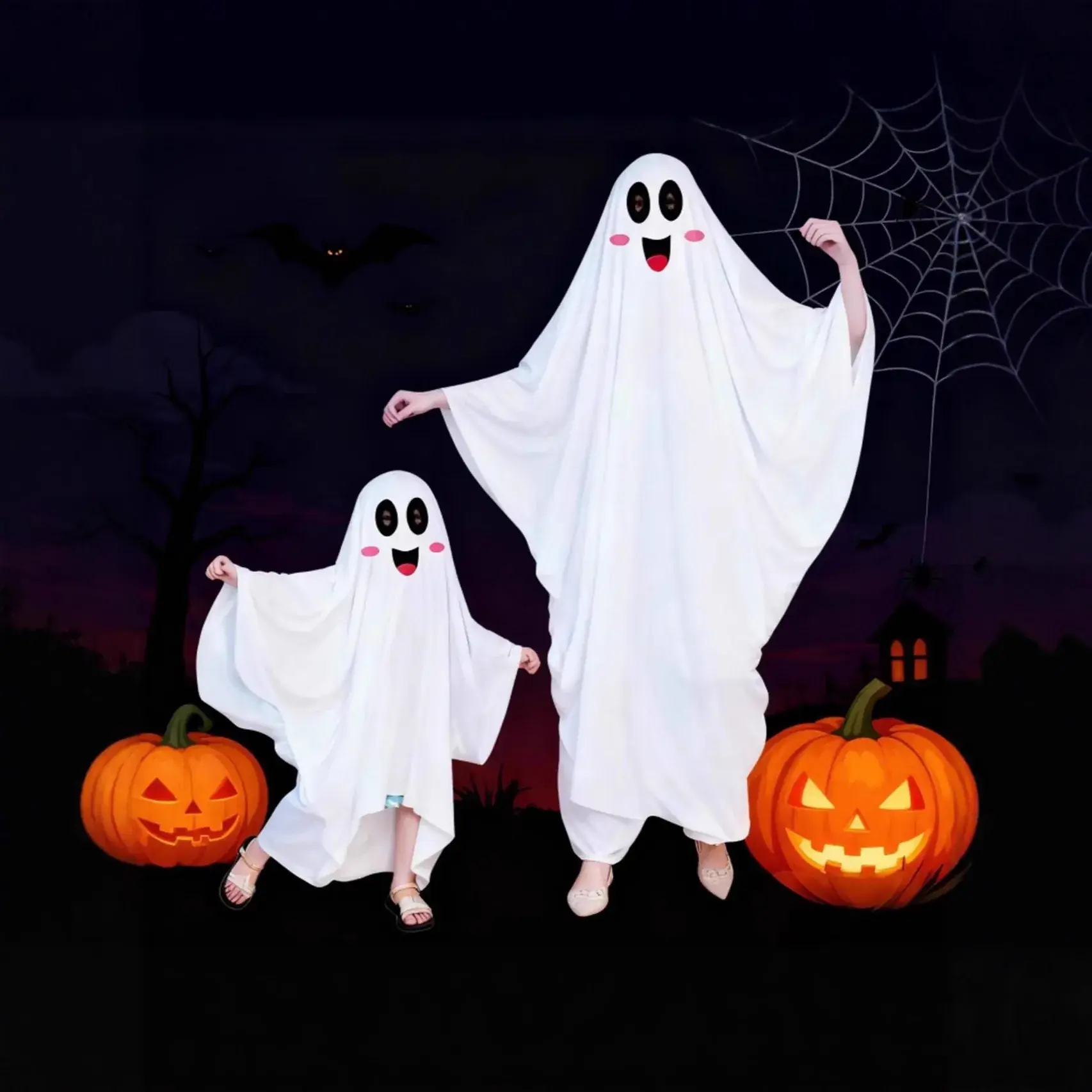 Halloween Ghost Costume Masquerade Dress Up Cape Dress Up