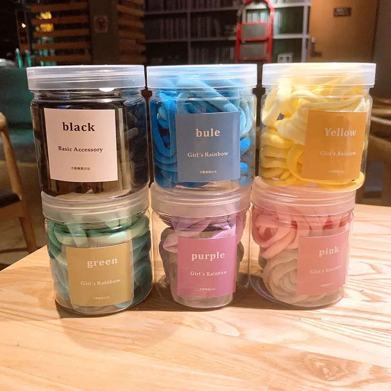 50 Pcs Blue Girl's Rainbow Hair Ties — feature 19