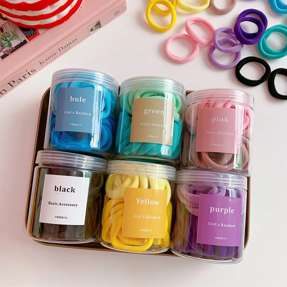 50 Pcs Blue Girl's Rainbow Hair Ties — feature 31