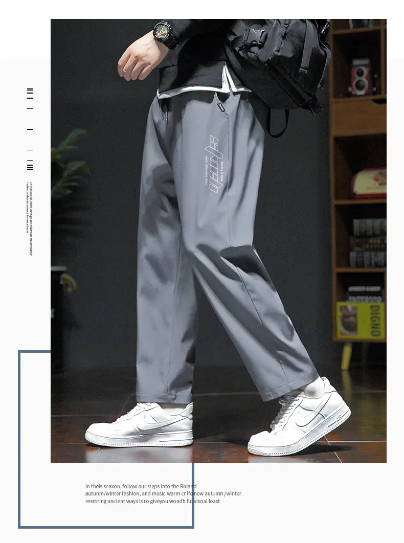Spring & Autumn Men's Loose Leg Pants Large Size — feature 19