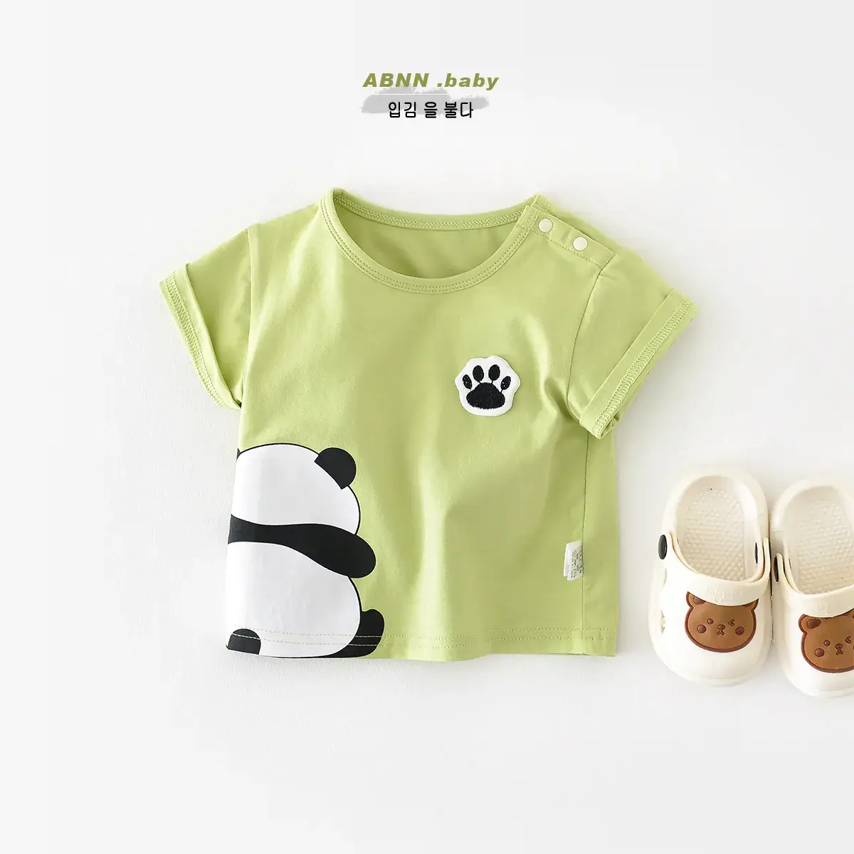 Newborn Cartoon Puppy Hatshirt Blue Cotton Korean Style