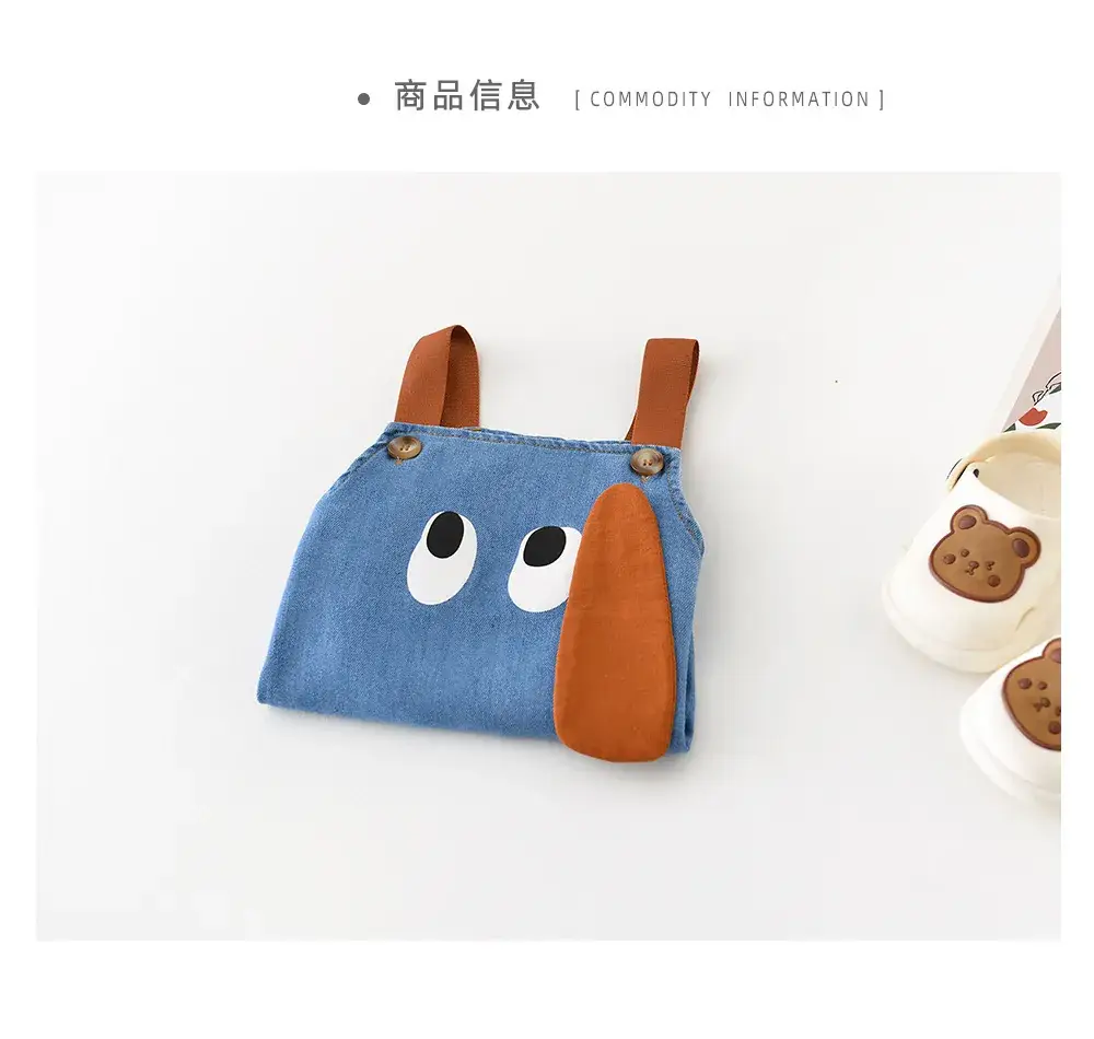 Newborn Cartoon Puppy Hatshirt Blue Cotton Korean Style — feature 32