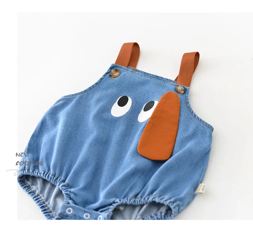 Newborn Cartoon Puppy Hatshirt Blue Cotton Korean Style — feature 39