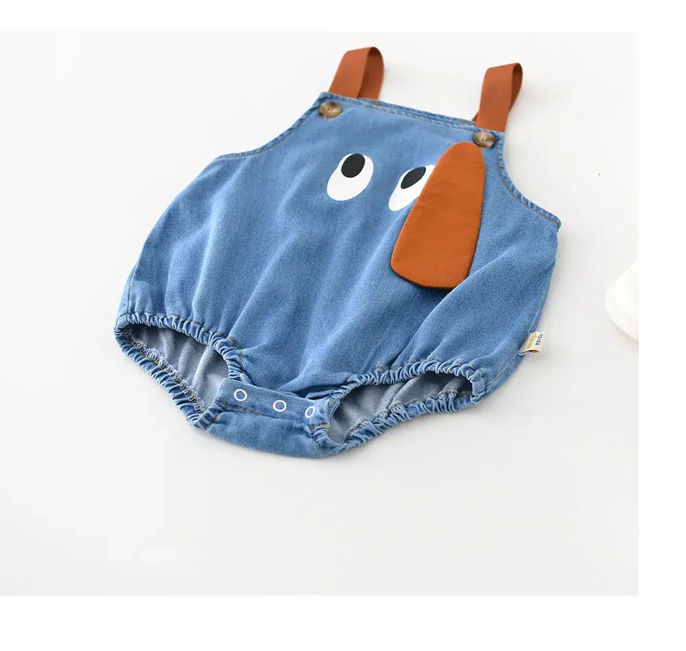 Newborn Cartoon Puppy Hatshirt Blue Cotton Korean Style — feature 40