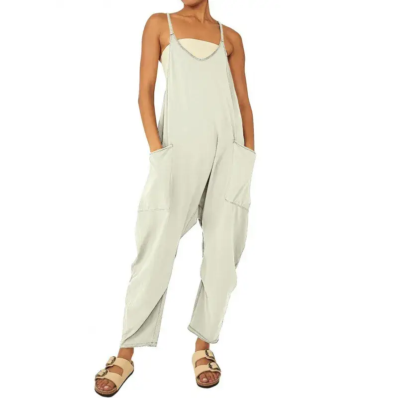 2023 Women's Green Zipper Pocket Trousers Set