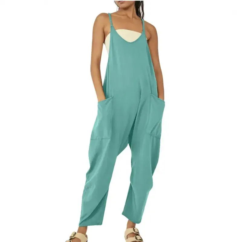 2023 Women's Green Zipper Pocket Trousers Set