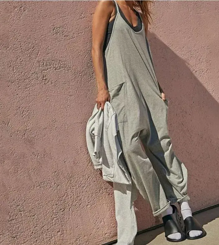 2023 Women's Green Zipper Pocket Trousers Set