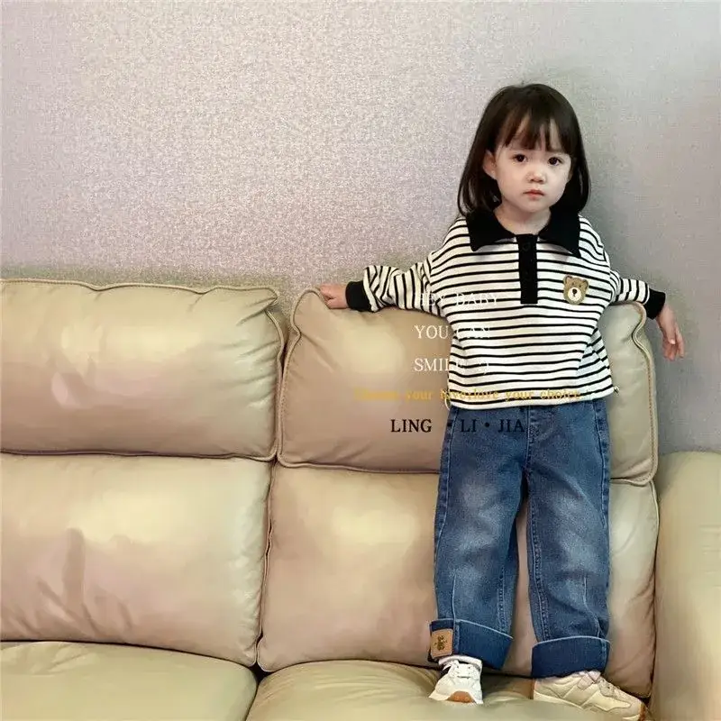 Children Striped Pullover Sweater Set with Shorts — feature 5