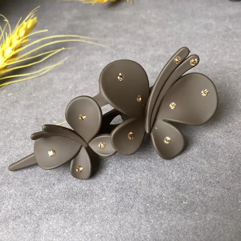 Purple Rhinestone Butterfly Hairpin with Duckbill Clip — feature 19