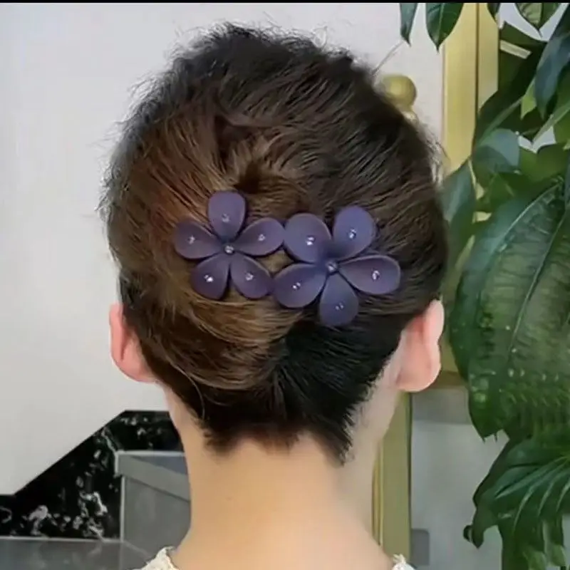 Purple Rhinestone Butterfly Hairpin with Duckbill Clip — feature 3