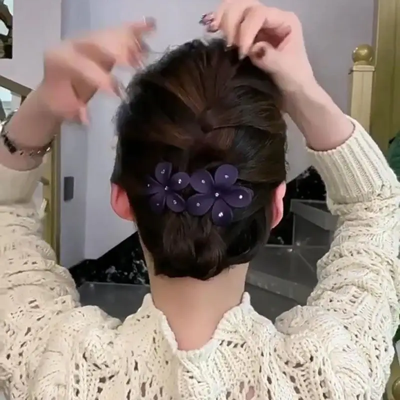 Purple Rhinestone Butterfly Hairpin with Duckbill Clip — feature 4