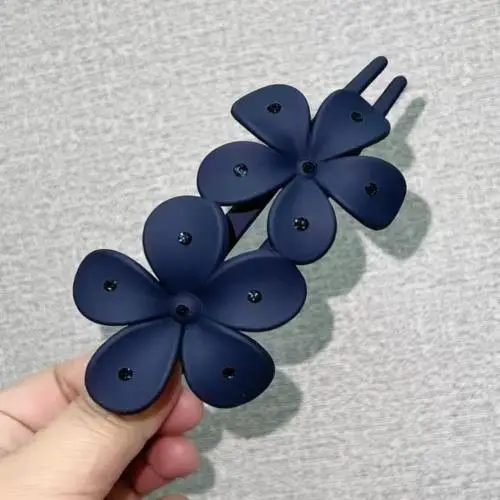 Purple Rhinestone Butterfly Hairpin with Duckbill Clip