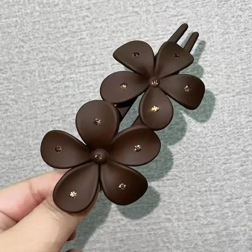 Purple Rhinestone Butterfly Hairpin with Duckbill Clip