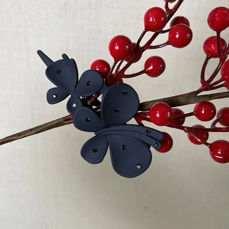 Purple Rhinestone Butterfly Hairpin with Duckbill Clip — feature 18