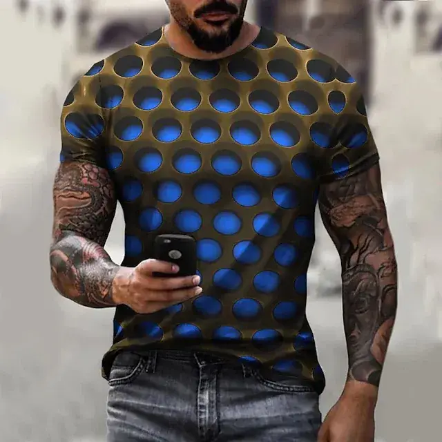 New Plus Size Men's 3D Camo T-Shirt Cool Trendy - Image 2