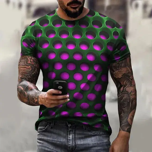 New Plus Size Men's 3D Camo T-Shirt Cool Trendy - Image 3