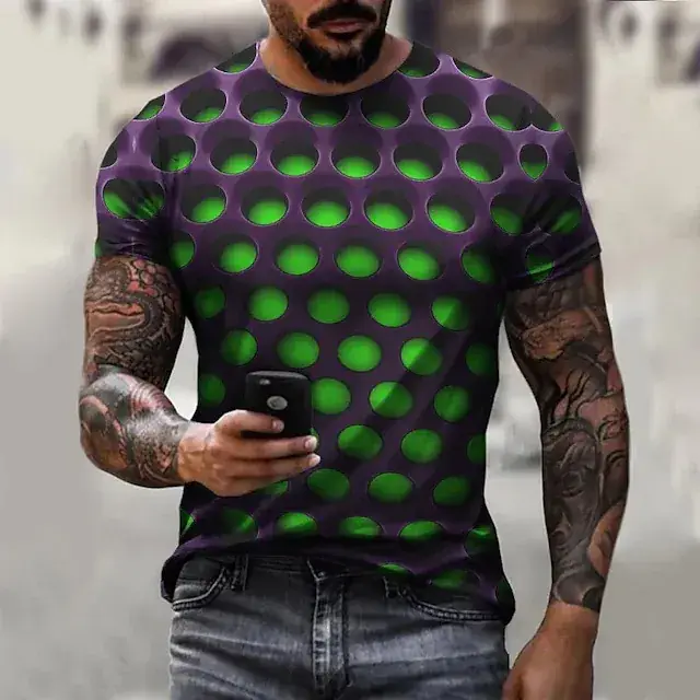 New Plus Size Men's 3D Camo T-Shirt Cool Trendy - Image 4