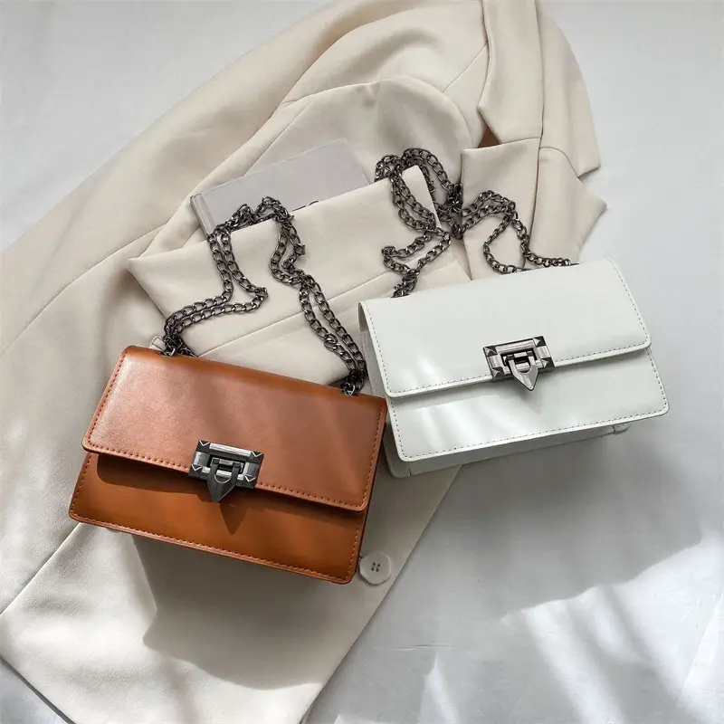 Women's 2023 Chain Shoulder Bag Brown White