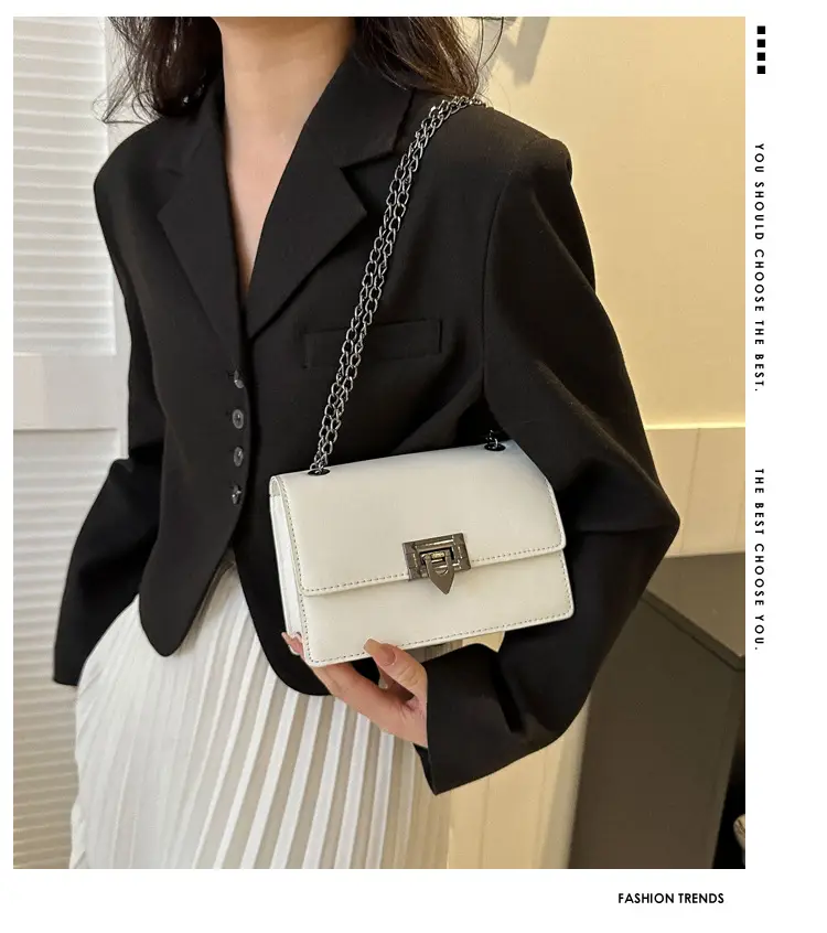 Women's 2023 Chain Shoulder Bag Brown White — feature 1