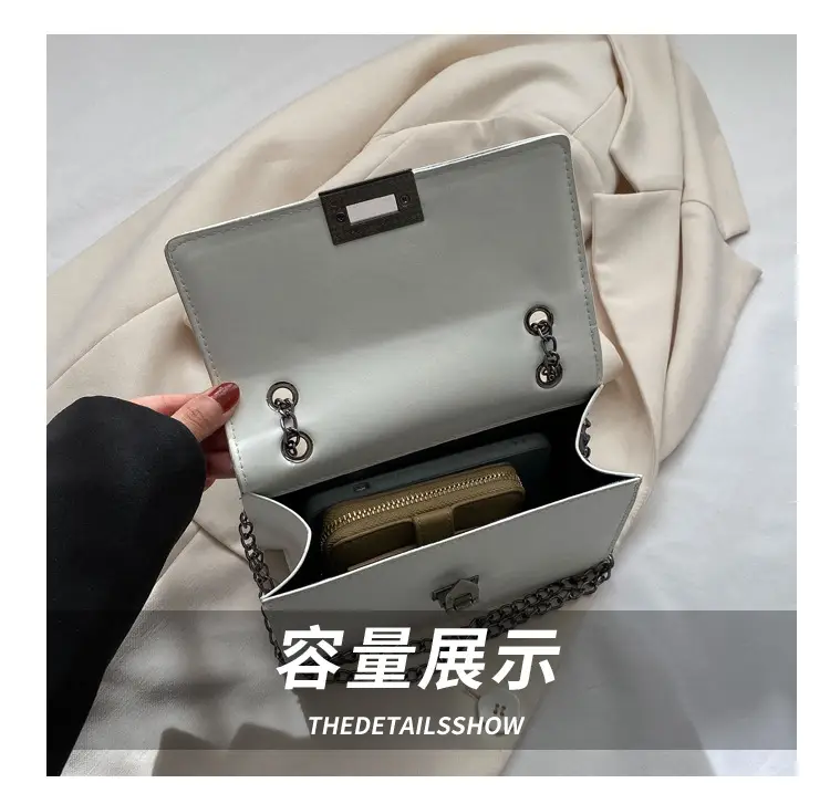 Women's 2023 Chain Shoulder Bag Brown White — feature 6