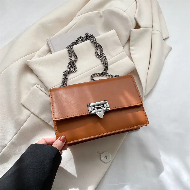 Women's 2023 Chain Shoulder Bag Brown White