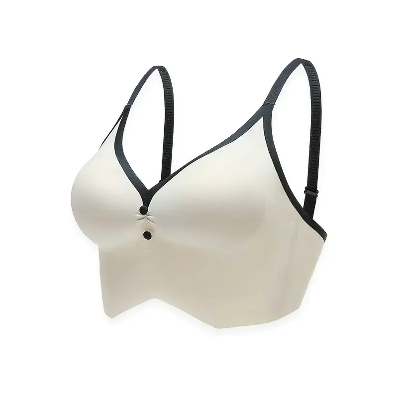 Black Jelly-Like Exposed Bra with No Underwire