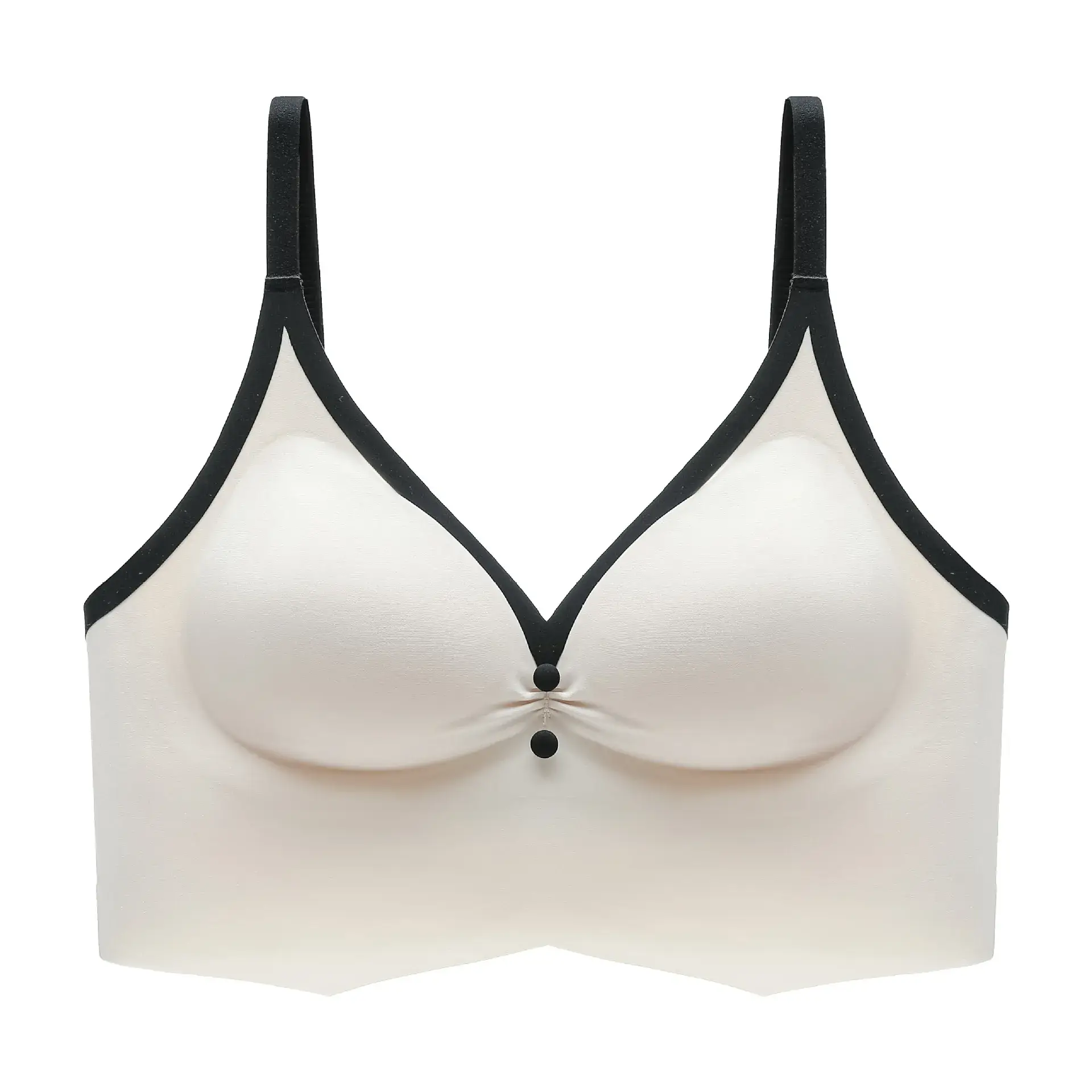 Black Jelly-Like Exposed Bra with No Underwire