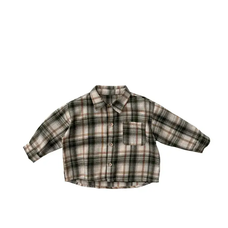 Children's Plaid Western Shirt Spring Autumn New Baby