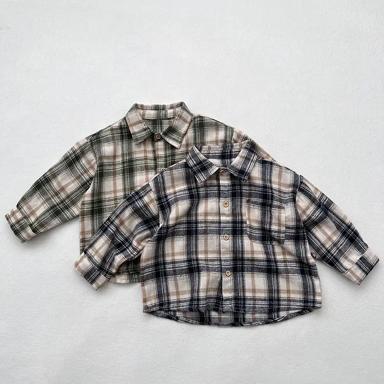 Children's Plaid Western Shirt Spring Autumn New Baby — feature 12