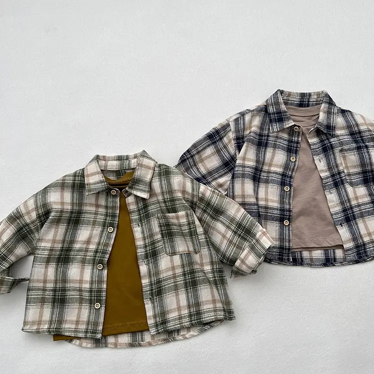 Children's Plaid Western Shirt Spring Autumn New Baby — feature 2