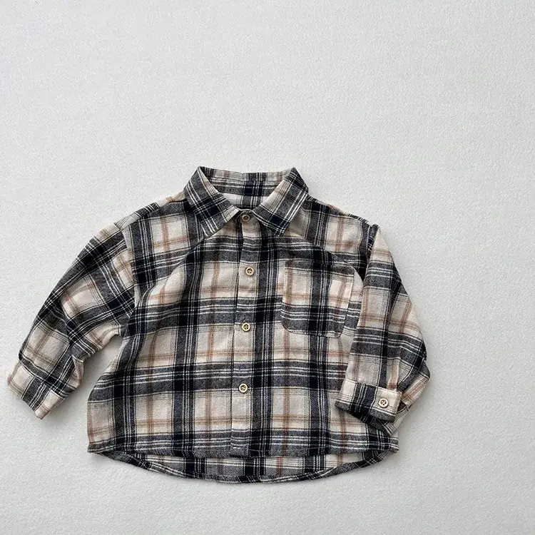 Children's Plaid Western Shirt Spring Autumn New Baby