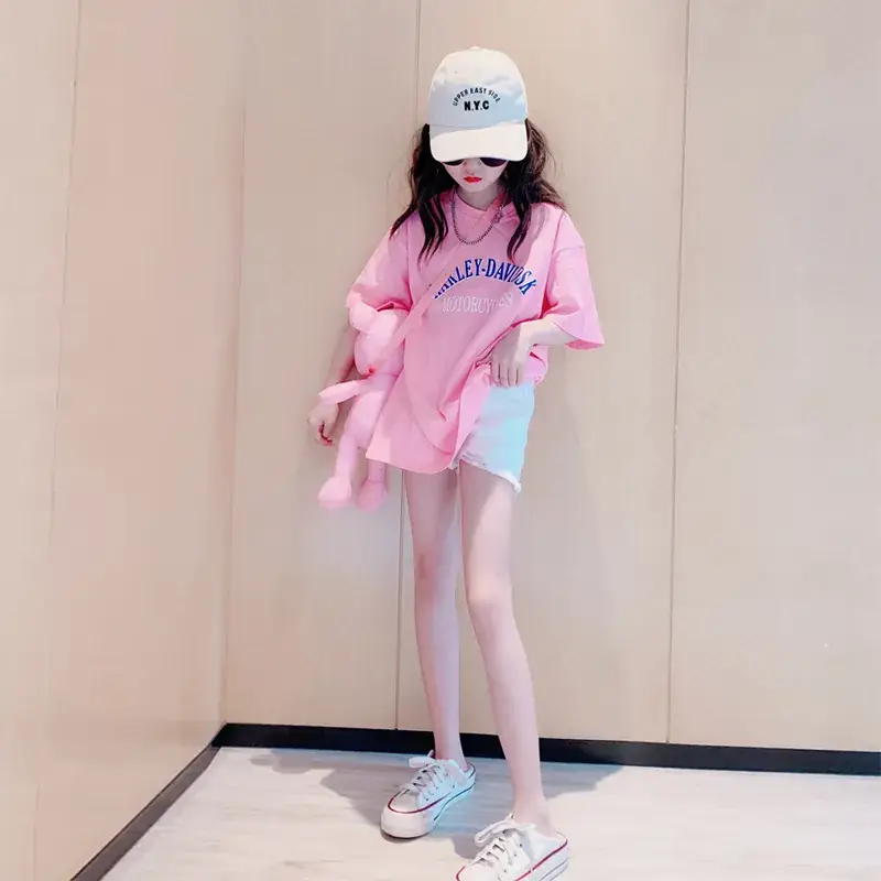 Girls Loose Sleeve T-Shirt White Summer 2023