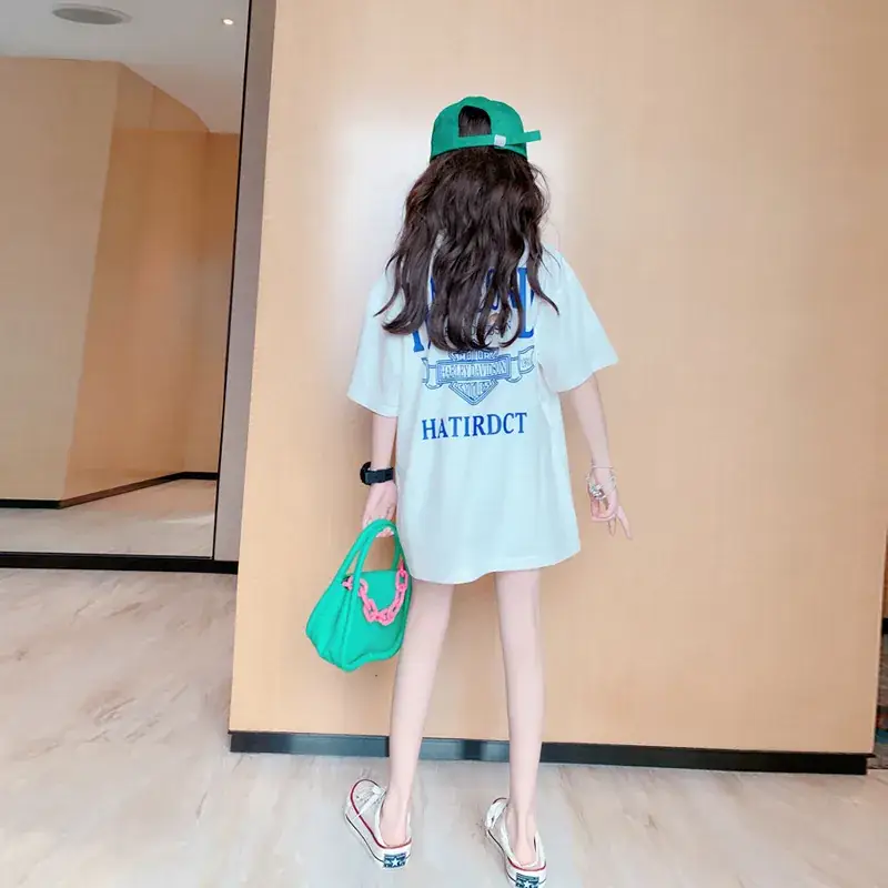 Girls Loose Sleeve T-Shirt White Summer 2023
