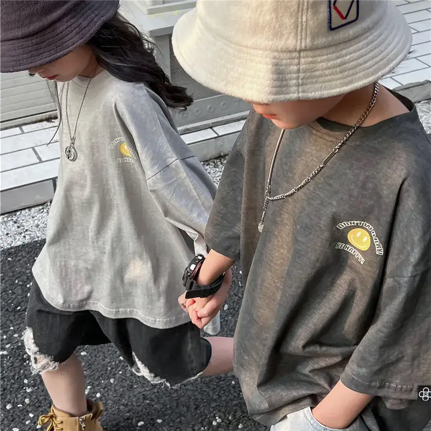 2025 Kids Summer Rock Texture T-Shirt Set - Image 4