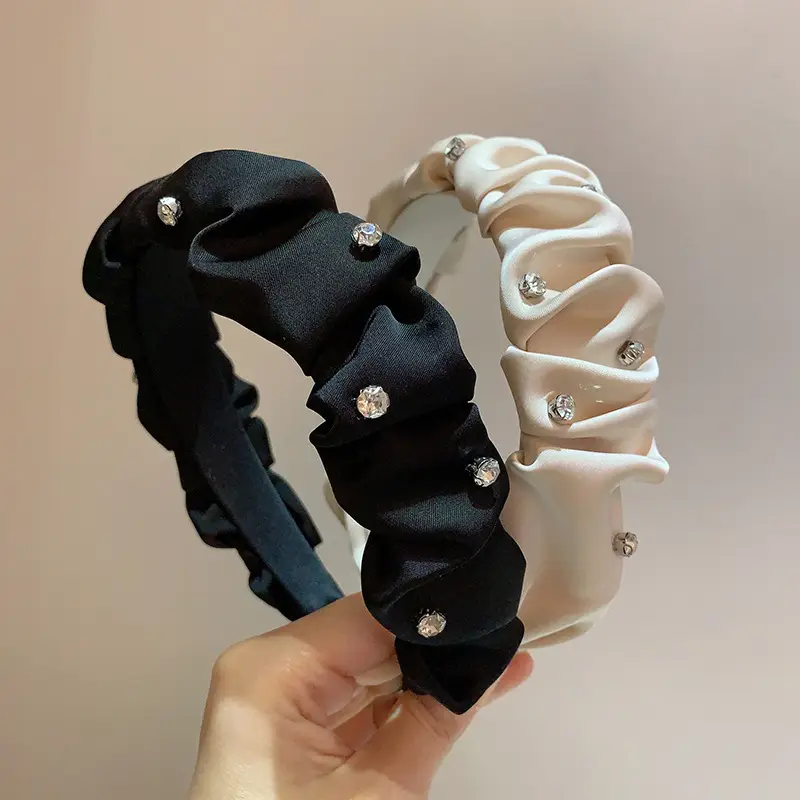 Starry Rhinestone Satin Headband with Wide Bristle — feature 4
