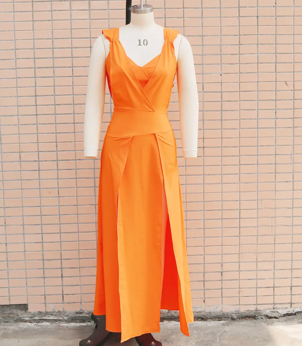 2023 Tropical Print Two-Piece Suit Set Yellow Orange — feature 15