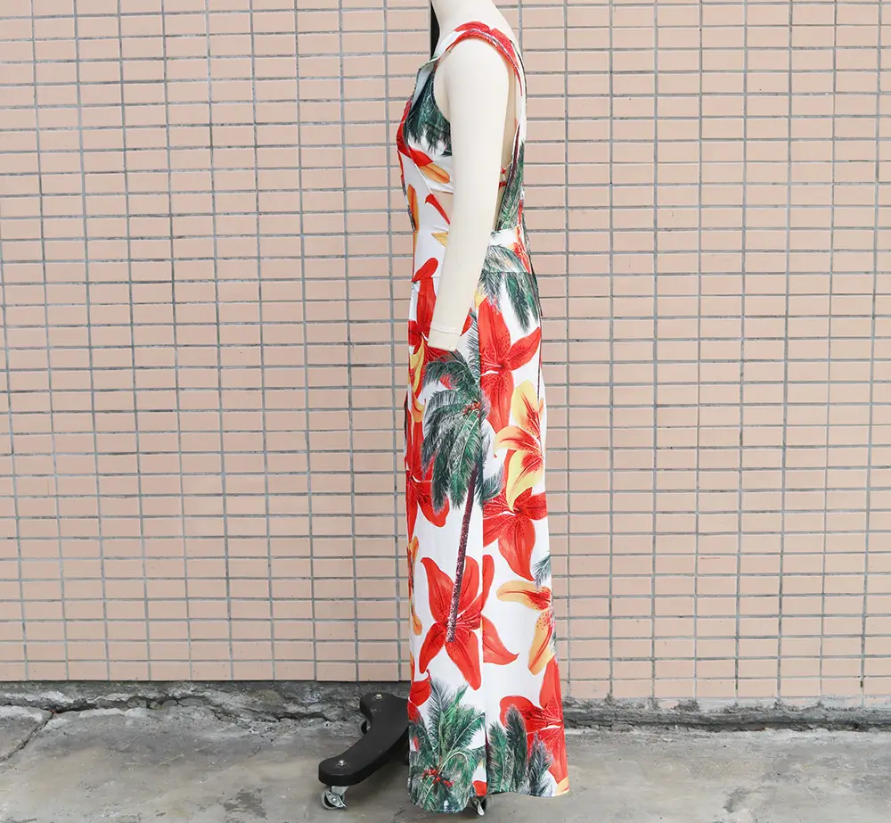 2023 Tropical Print Two-Piece Suit Set Yellow Orange — feature 34