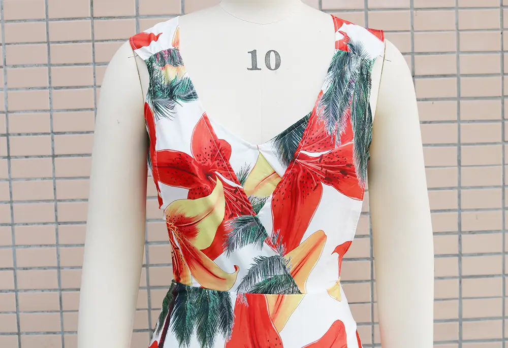 2023 Tropical Print Two-Piece Suit Set Yellow Orange — feature 36