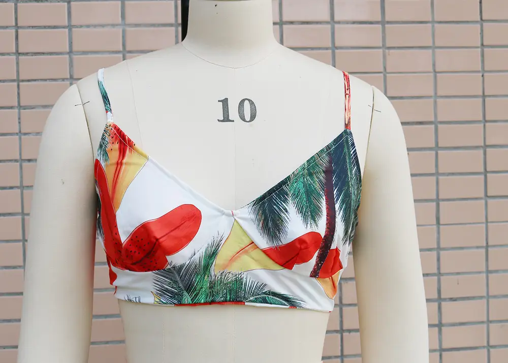 2023 Tropical Print Two-Piece Suit Set Yellow Orange — feature 37