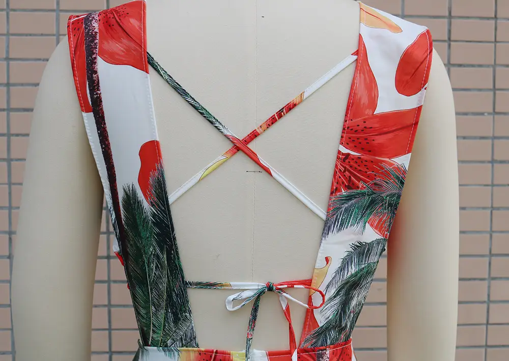 2023 Tropical Print Two-Piece Suit Set Yellow Orange — feature 38