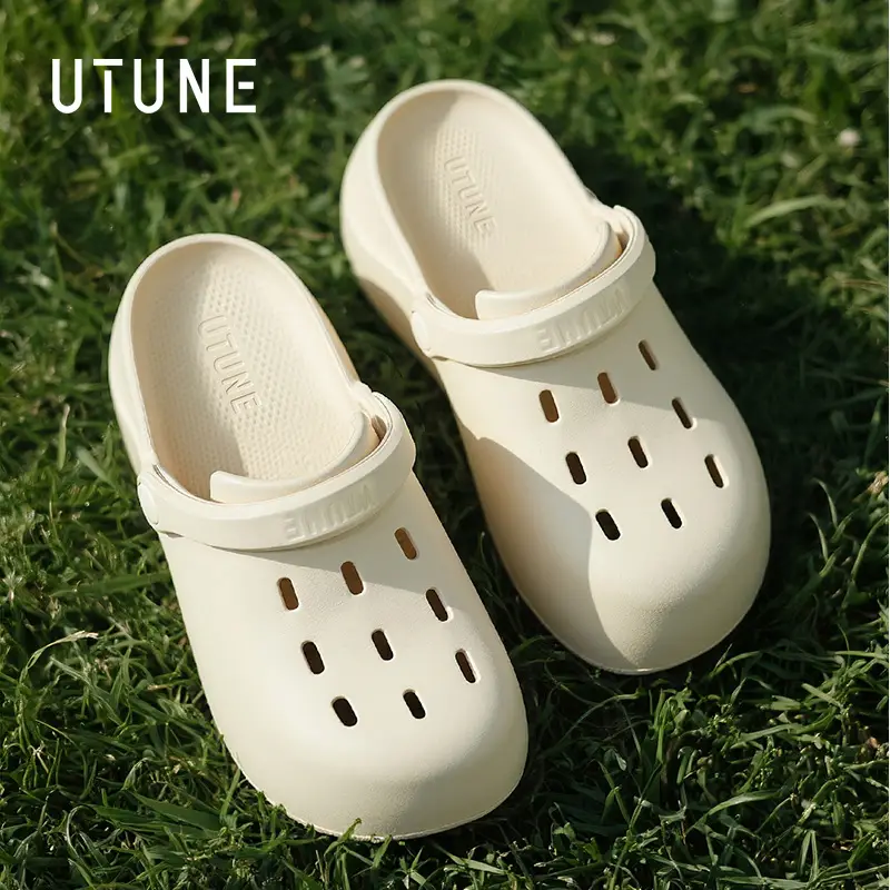 Premium Thick Sole Slippers Women's Drifting Outdoor Mueller Shoes Sandals Summer Office Hole Shoes for Outer Wear Height