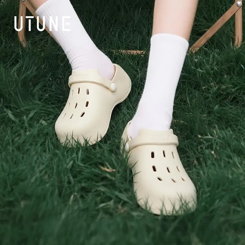 Premium Thick Sole Slippers Women's Drifting Outdoor Mueller Shoes Sandals Summer Office Hole Shoes for Outer Wear Height