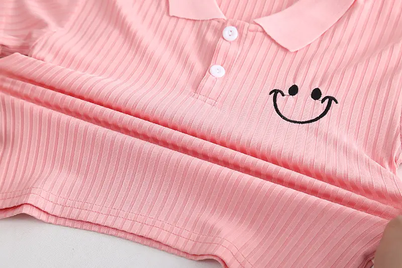 Girls Green Smile Face 2-Piece Summer Suit 2023 — feature 11