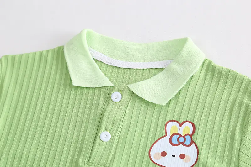 Girls Green Smile Face 2-Piece Summer Suit 2023 — feature 23