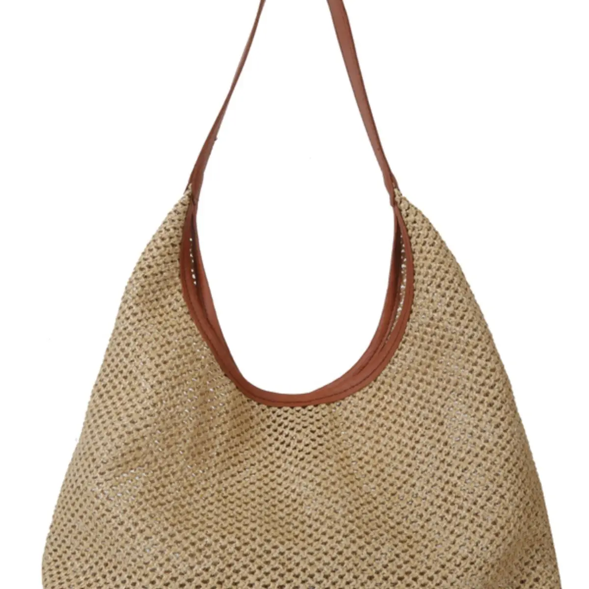 Women's Straw Woven Shoulder Bag Gold Seaside Travel